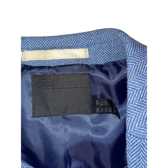 ASOS Men’s US 32" Blue Sport Coat Suit Jacket and Matching Vest 2 Button Blazer - Picture 4 of 7